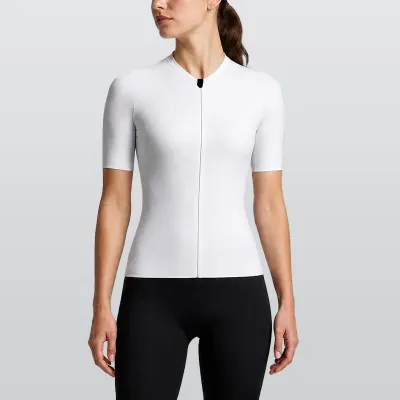 aop Women's Short-Sleeve Cycling Jersey with Black Zipper
