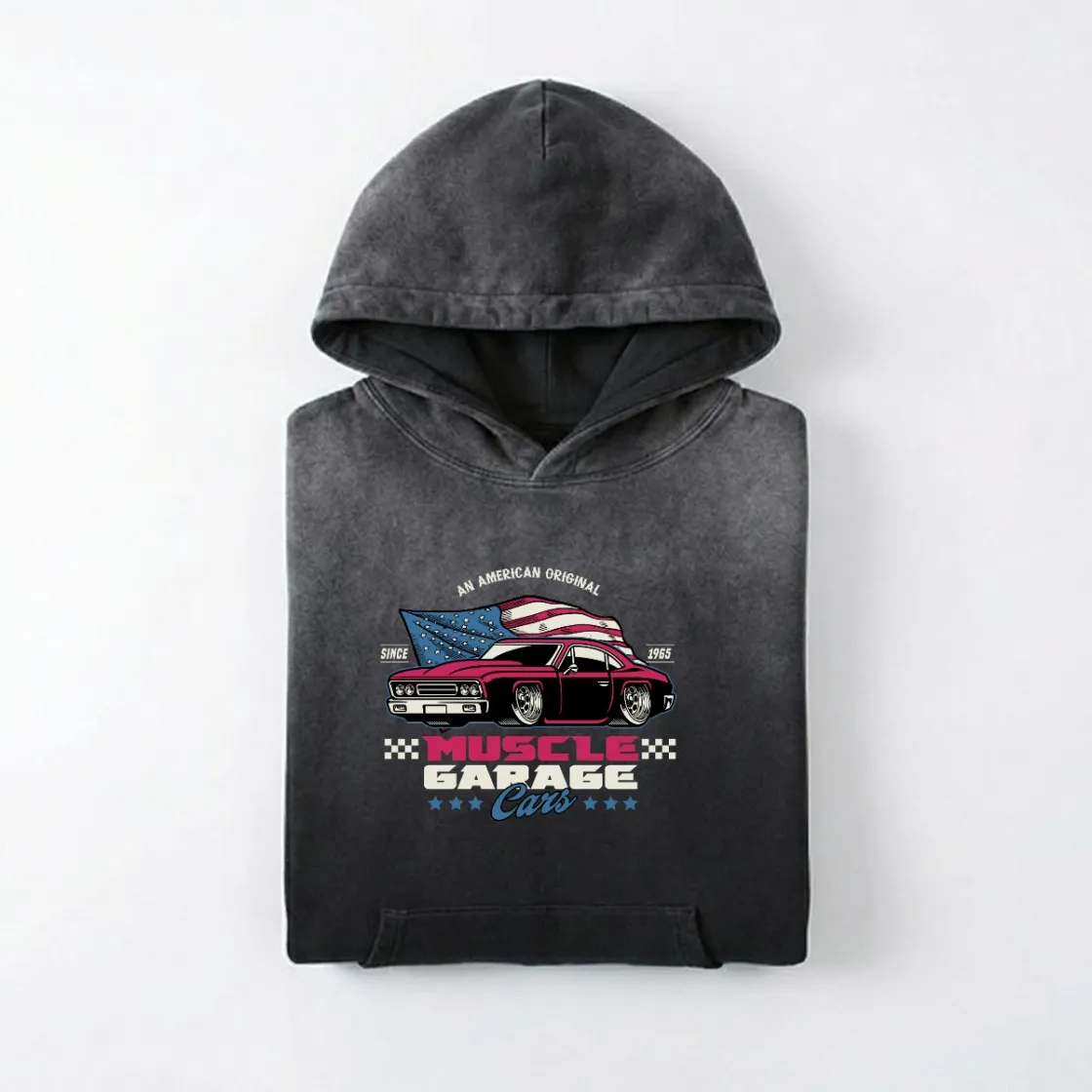 Men’s Vintage Wash Pullover Hoodie|420GSM DTF