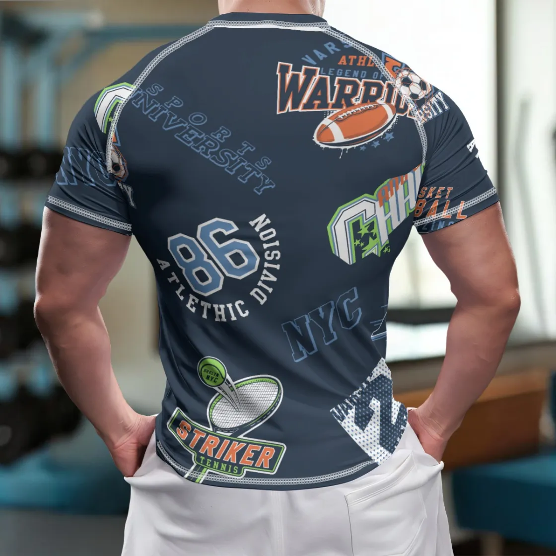 All-Over Print Unisex Yoga Sports Short Sleeve T-Shirt