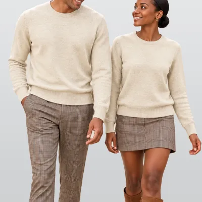 Unisex Soft Wool-Blend Crewneck Knit Sweater|Embroidery
