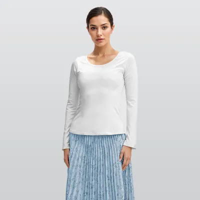 All-Over Print Women's Long Sleeve T-Shirt With Slightly Flared Sleeves