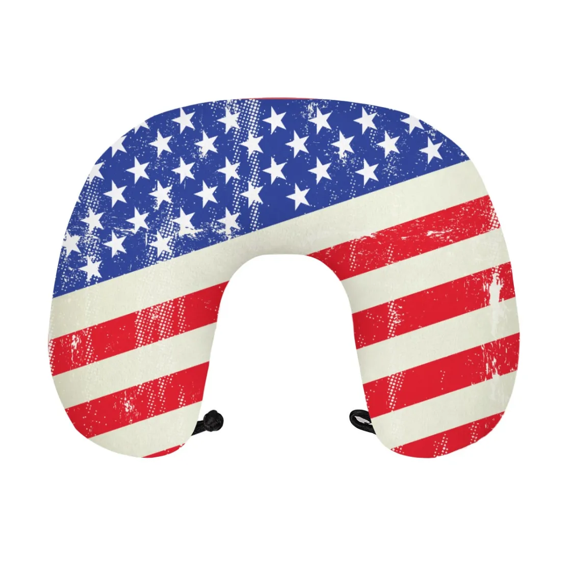 All-Over Print Memory Foam Travel Neck Pillow with Frog Button Closure