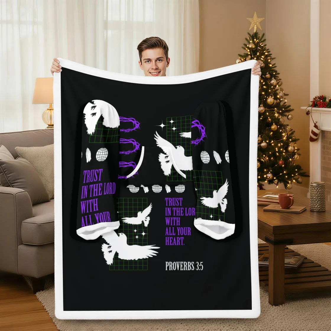 All-Over Print Cozy Wearable Blanket with Sleeves