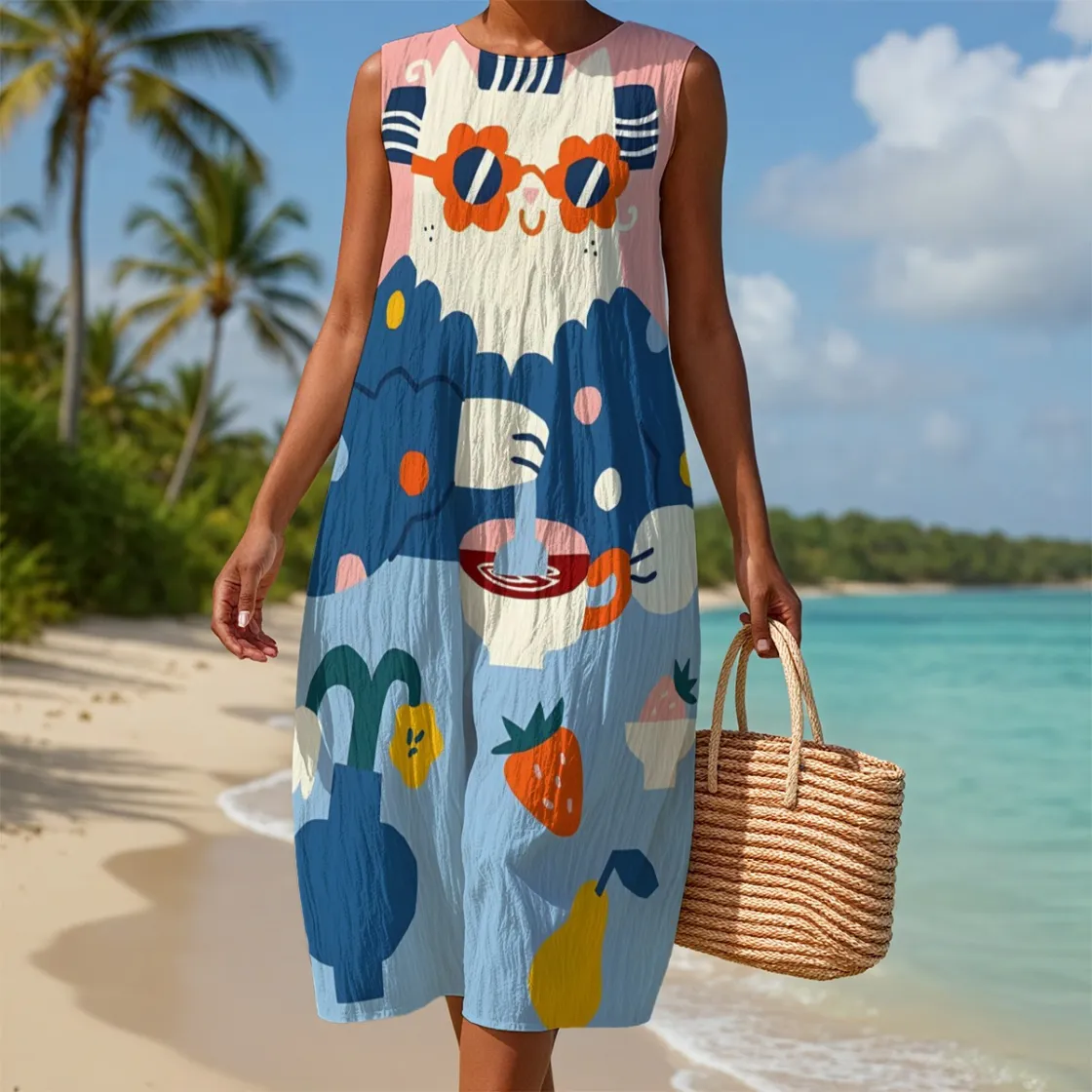 All-Over Print Women's Sleeveless Dress