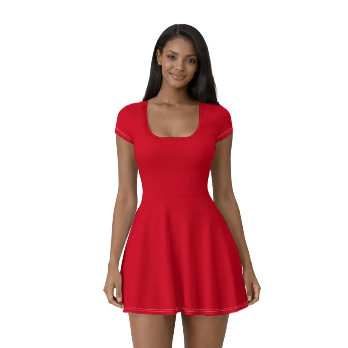 All-Over Print Women’s Athletic Dress With Built‑In Shorts