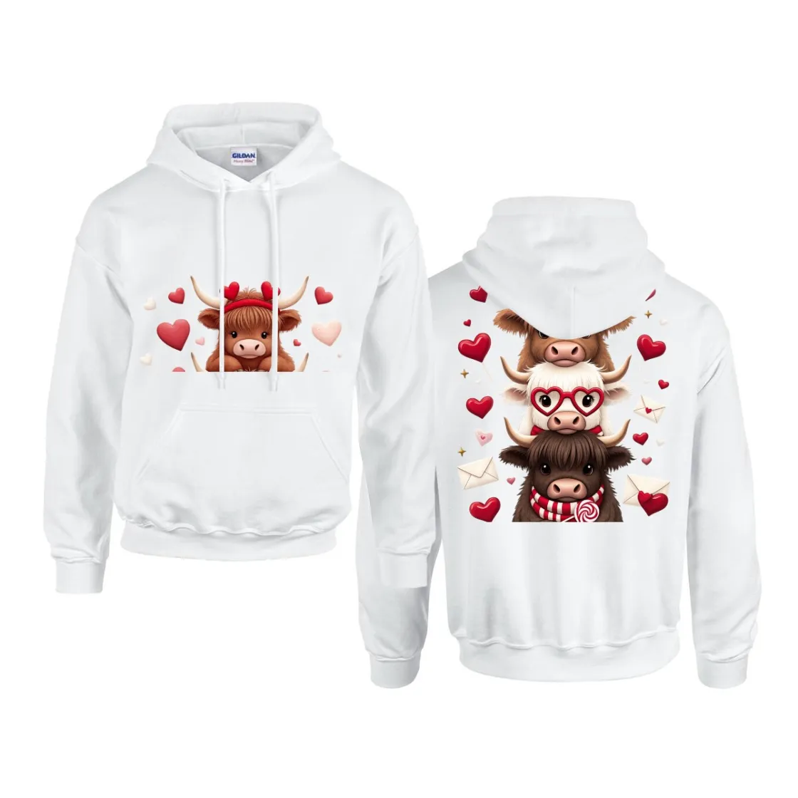 Men's Hoodie Printed in USA |Gildan 18500 Double DTG