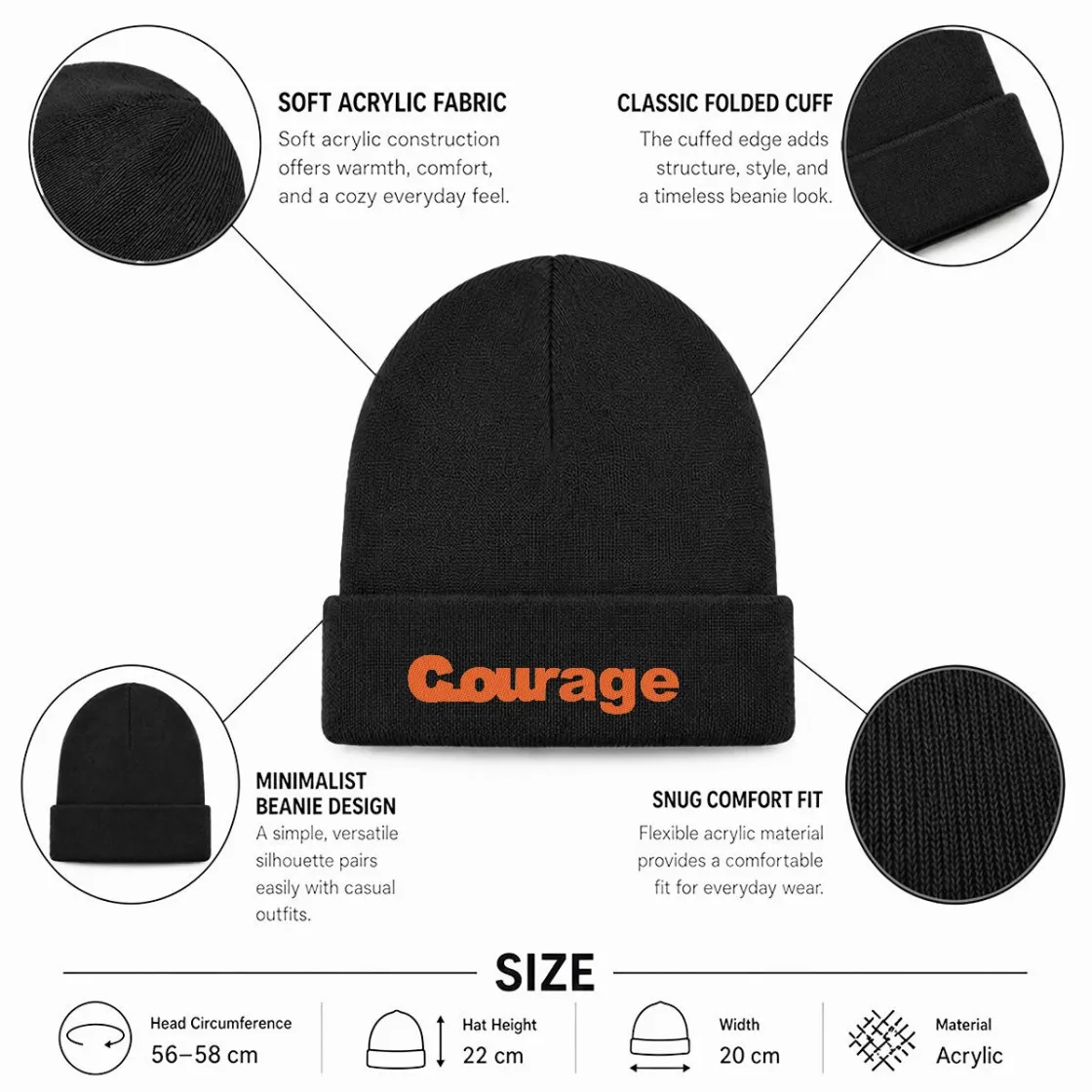 Embroidered Knit Beanie