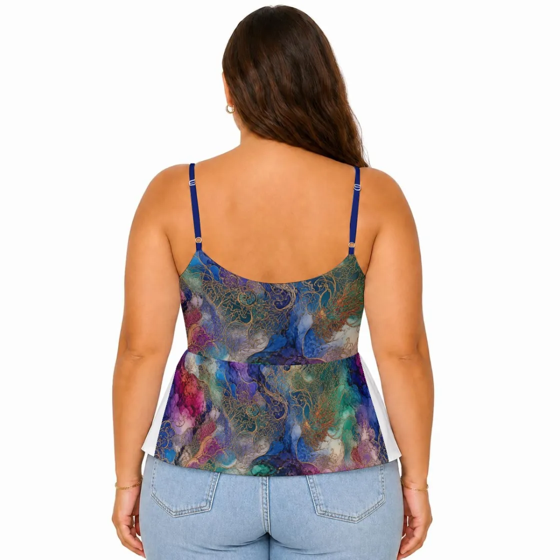All-Over Print Women's Cami Peplum Top