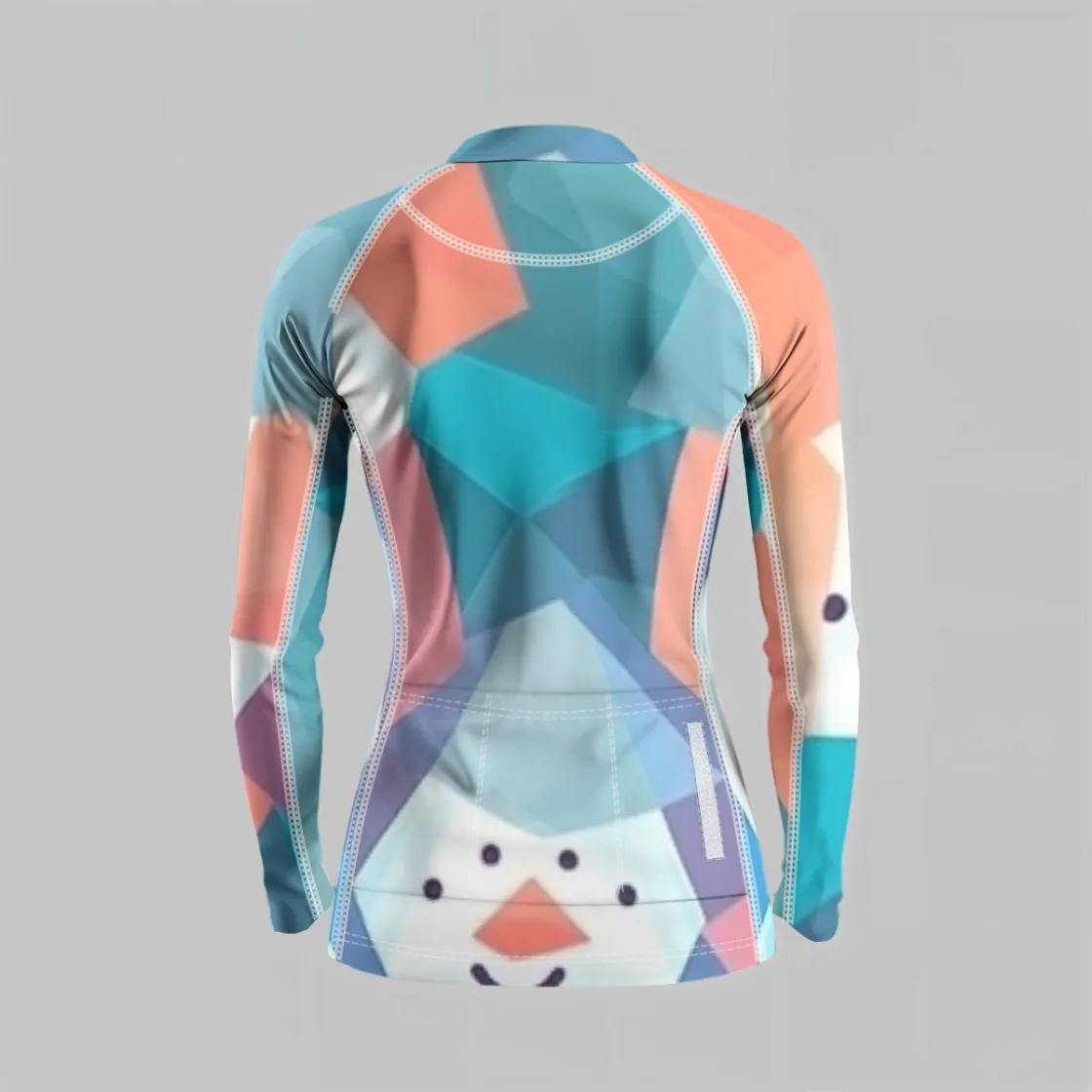 All-Over Print Raglan Women's Cycling Jersey With Long-Sleeve