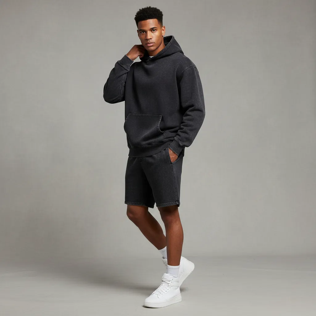 Men’s Vintage Wash Drawstring Shorts|350GSM DTF
