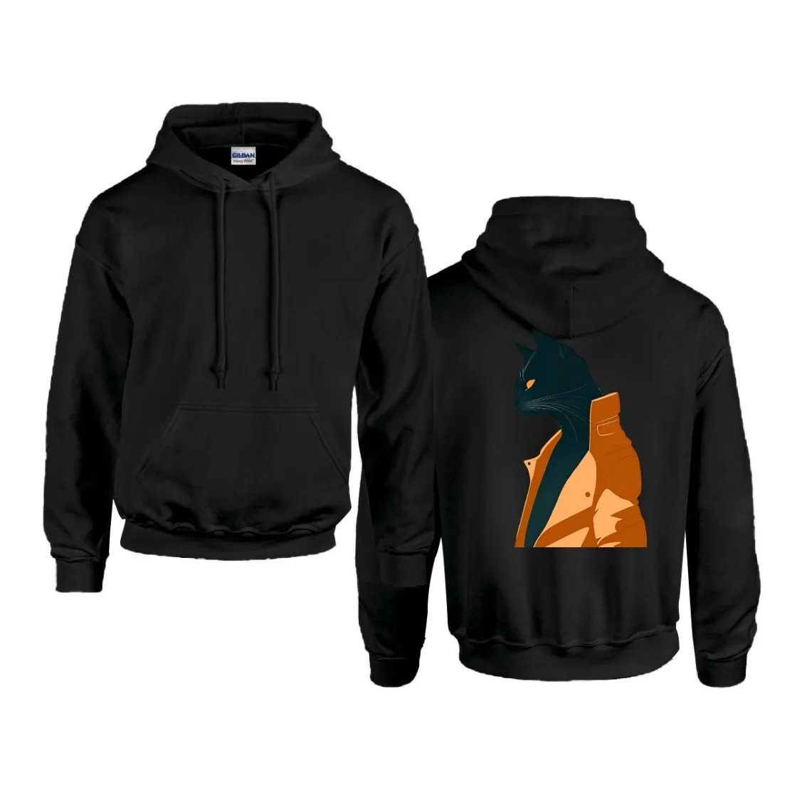 Men's Hoodie Printed in USA |Gildan 18500 Back DTF