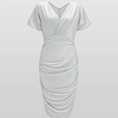 All-over Print Women's V-neck pleated dress