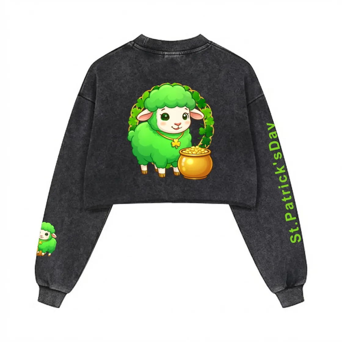 Women’s Cropped Distressed Sweatshirt|380GSM Cotton DTG