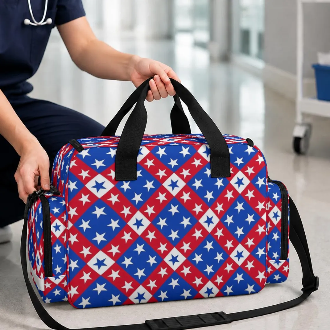 Large-Capacity First Aid Organizer Bag With Reflective Trim