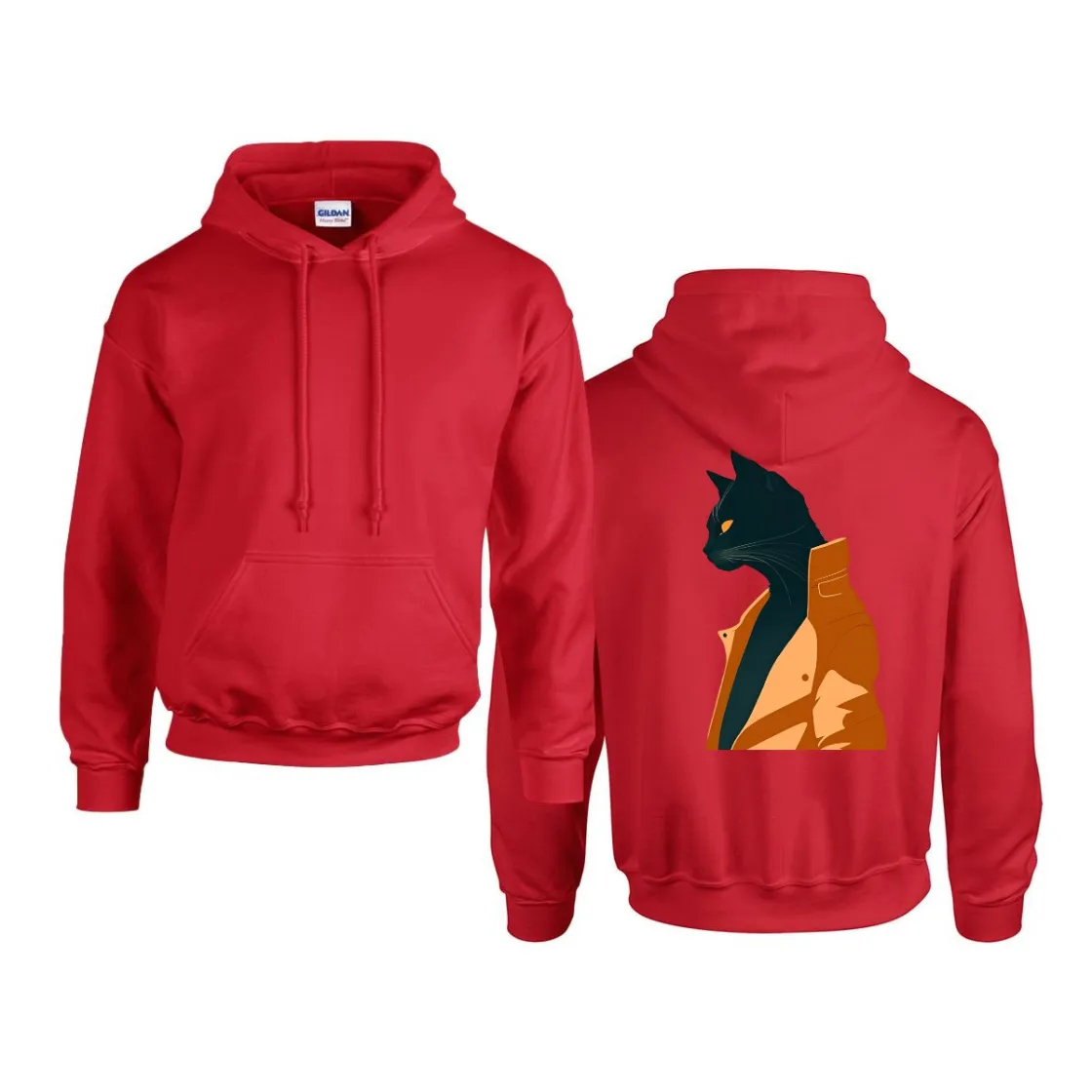 Men's Hoodie Printed in USA |Gildan 18500 Back DTF
