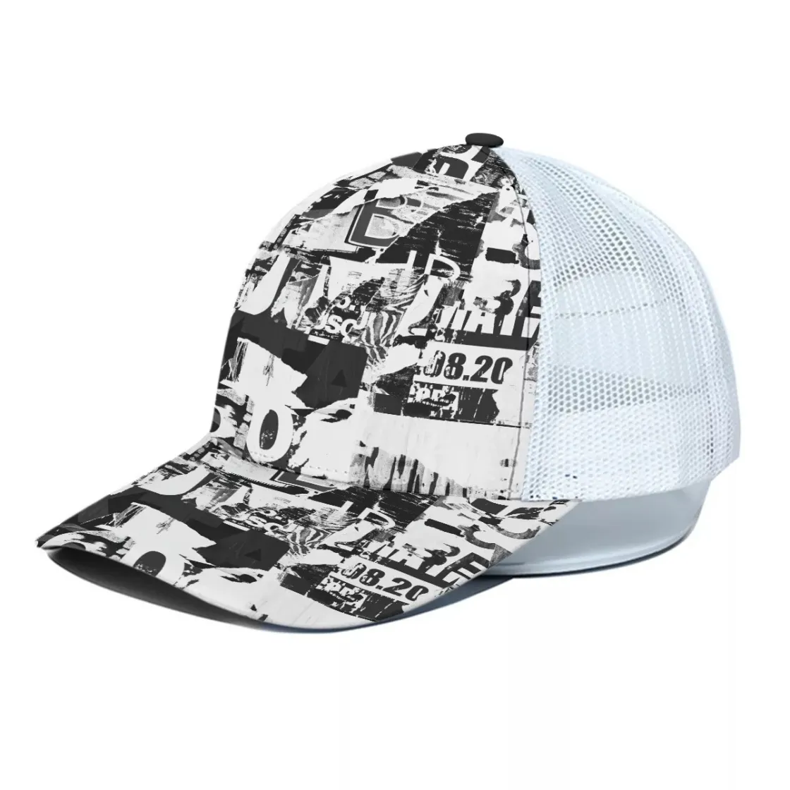 Unisex Trucker Hat With White Half-mesh