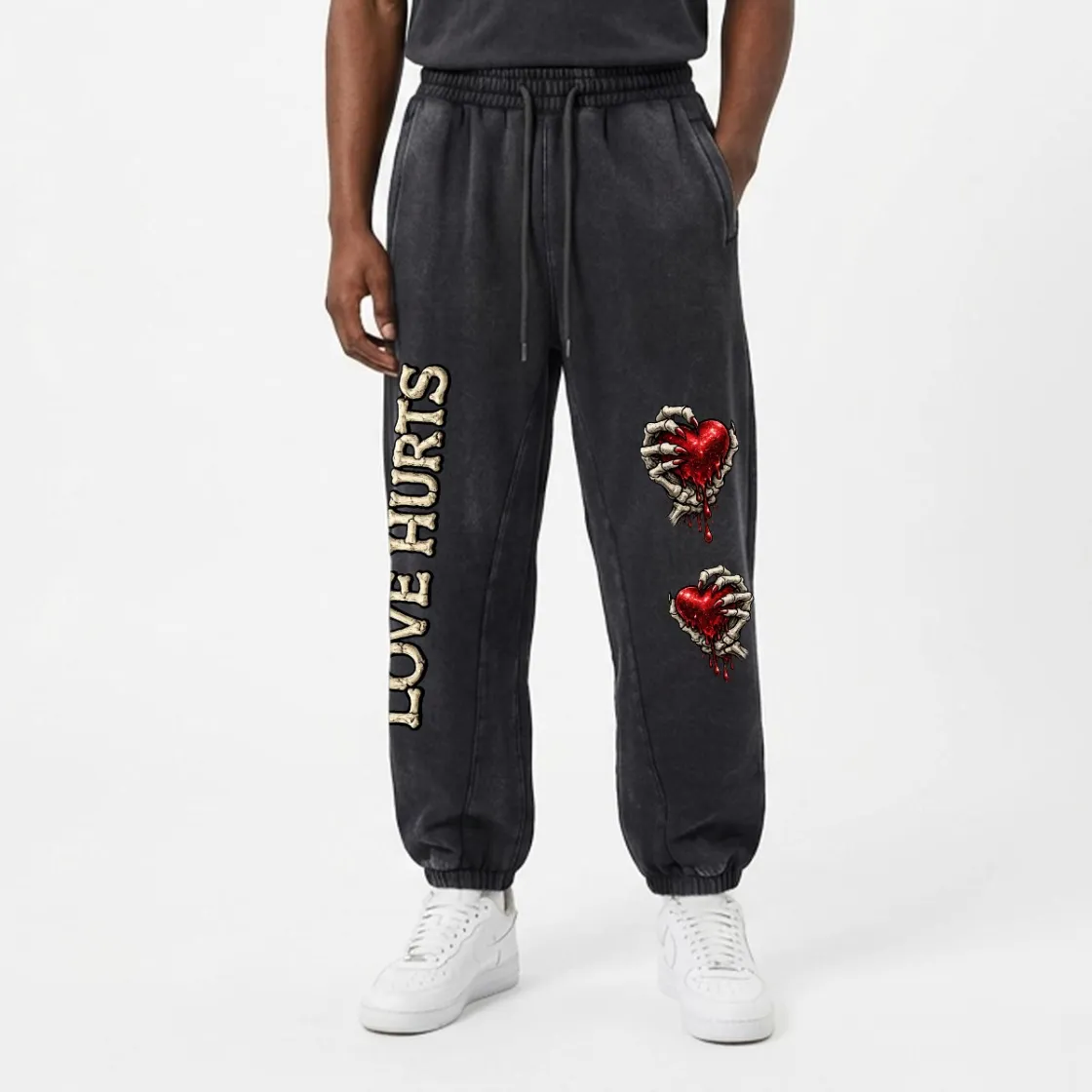 Heavyweight Fleece-Lined Washed Jogger Pants for Men|355GSM DTG