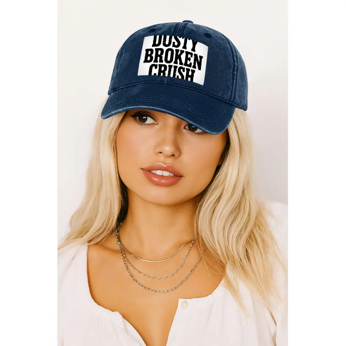 Adult Washed Denim Baseball Cap Printed in USA