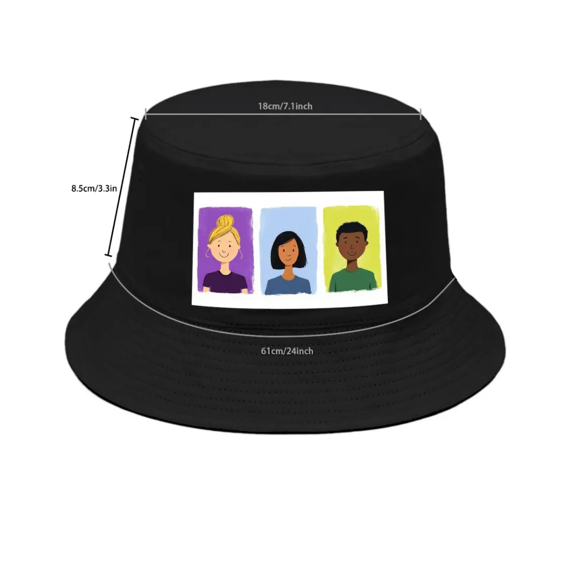 Adult Double Layer Bucket Hat Printed in USA DTF