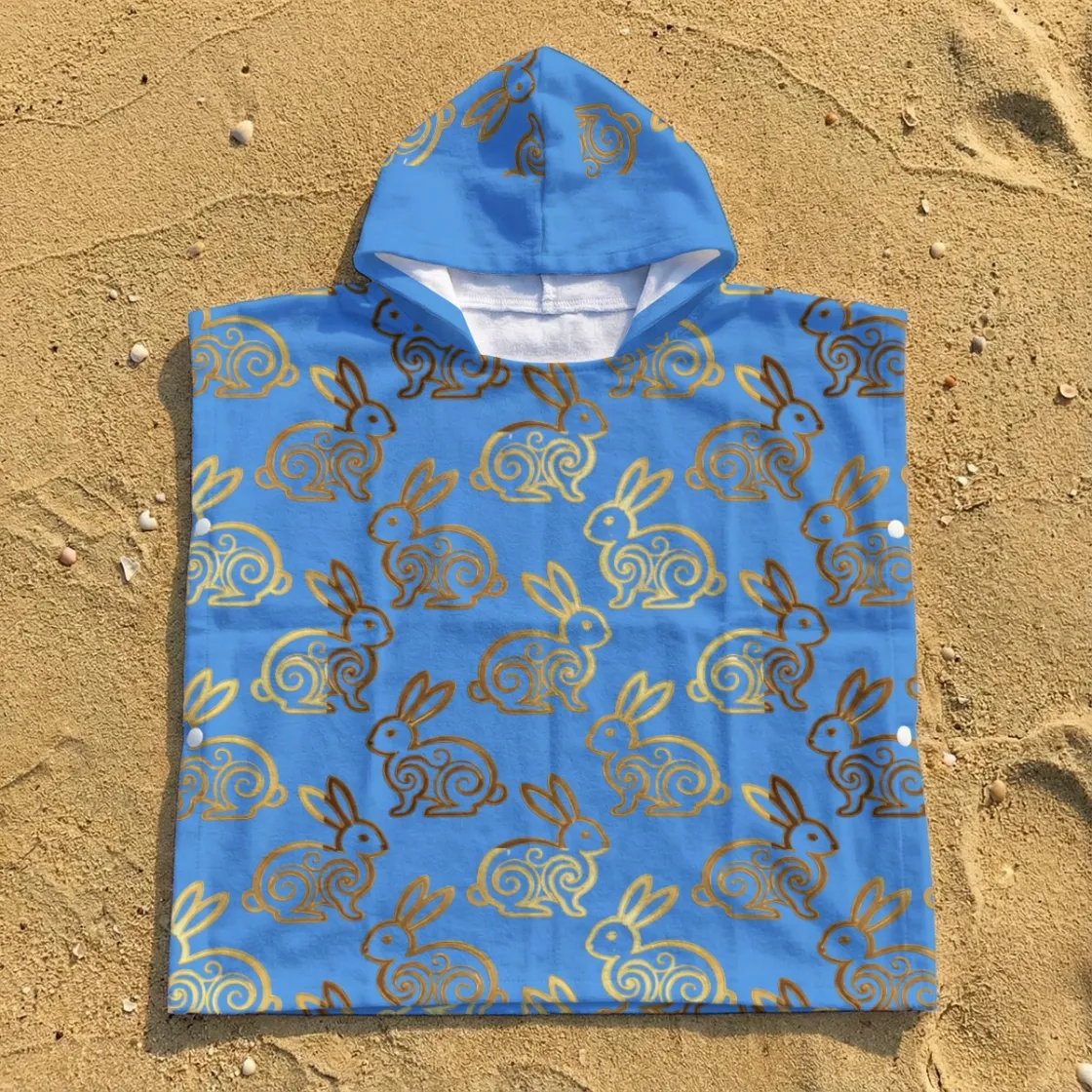 All-Over Print Kid's Hooded Towel Poncho