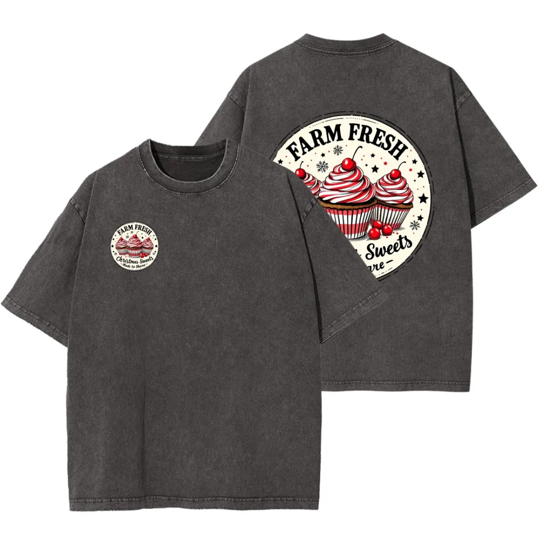 Unisex Heavyweight Washed T-shirt Printed in USA|250GSM Cotton DTG Double-sided