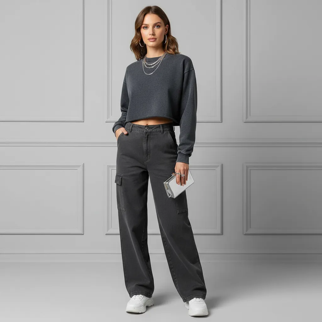 Women’s Cropped Distressed Sweatshirt|380GSM Cotton DTG