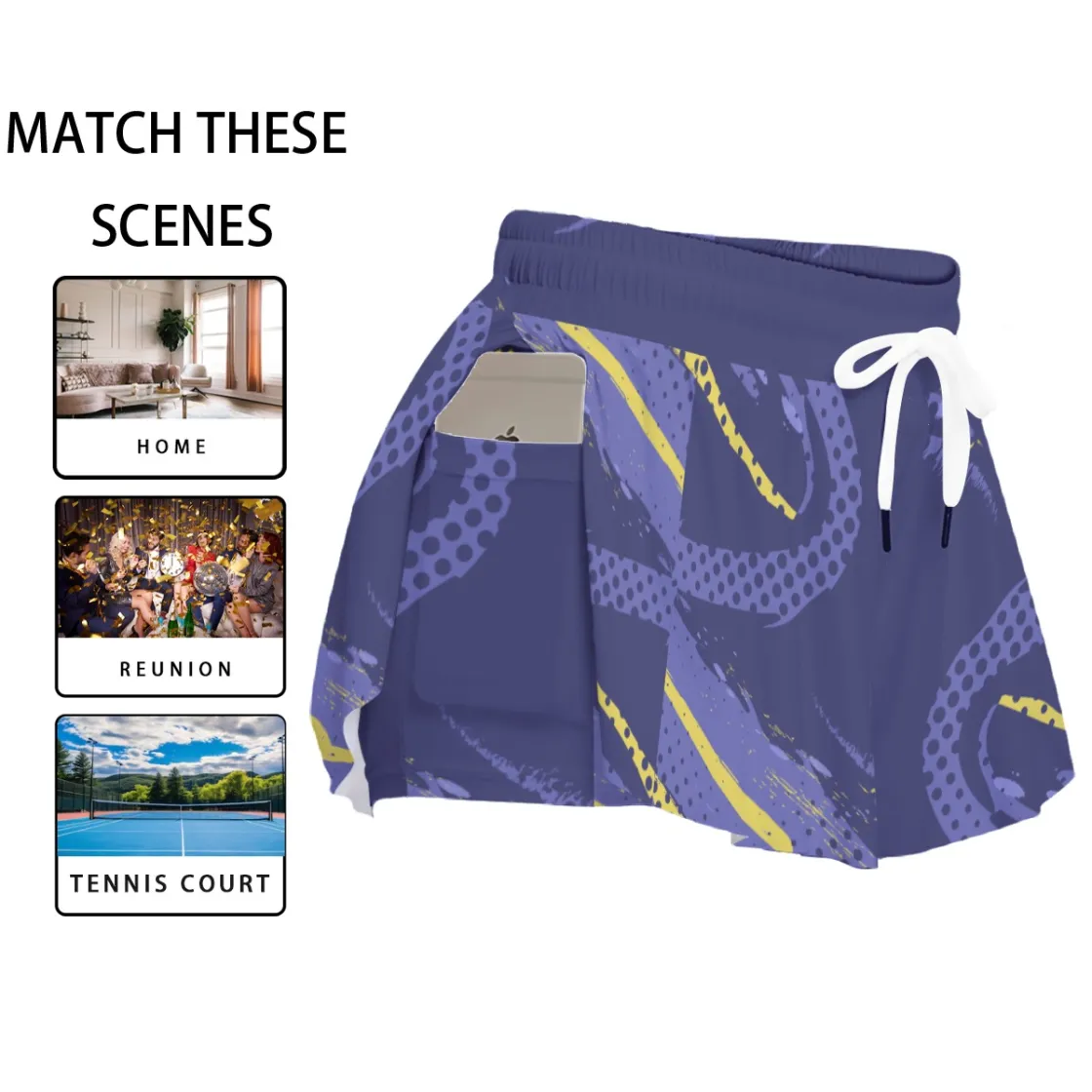 All-Over Print Women's Sport Skorts With Pocket