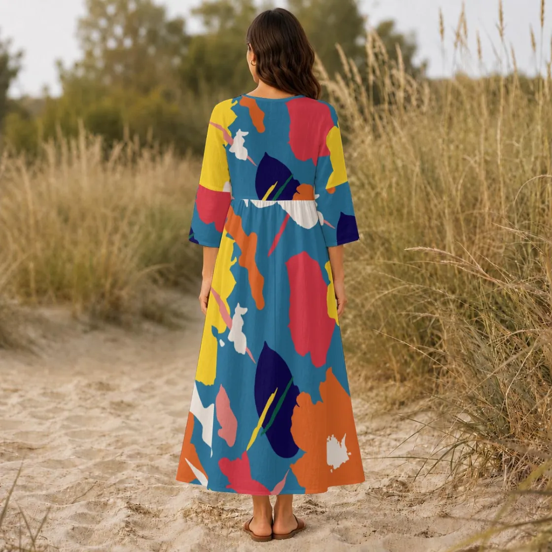 All-Over Print Women's Long Sleeve Dress