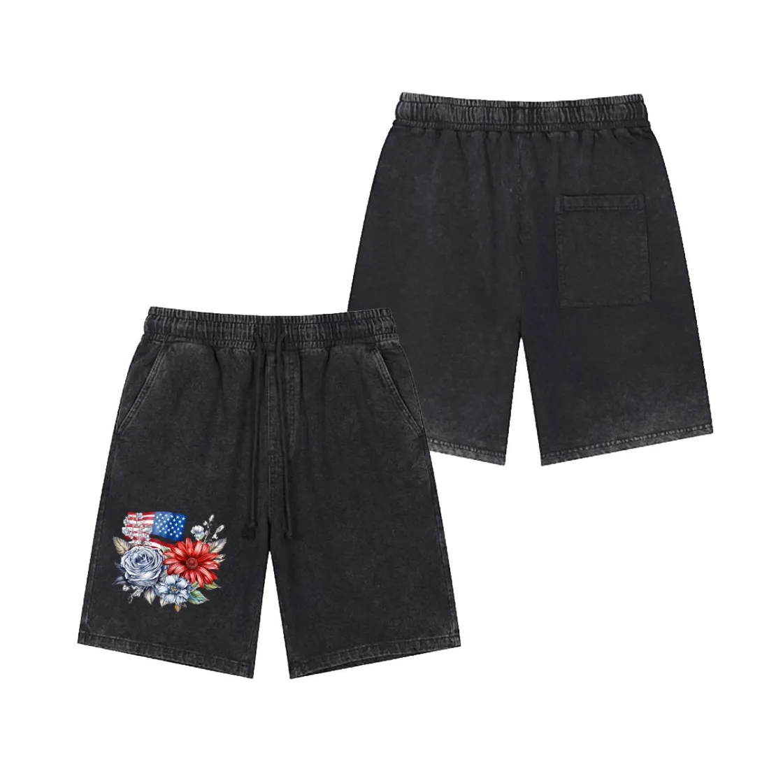 Men’s Vintage Wash Drawstring Shorts|350GSM DTG