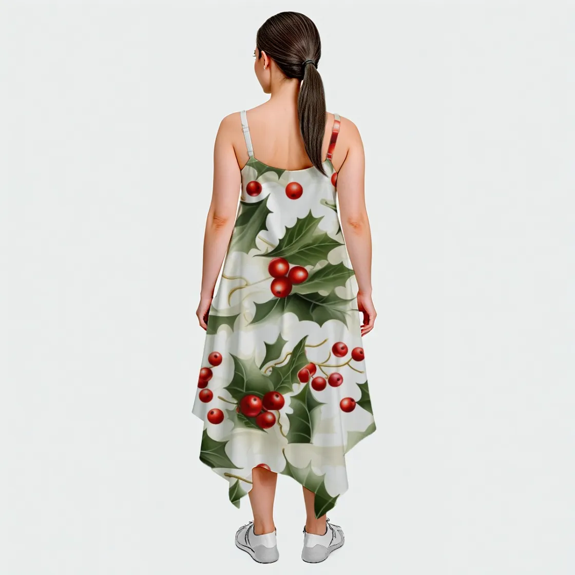 All-Over Print Ladies Spaghetti Strap Maxi Dress