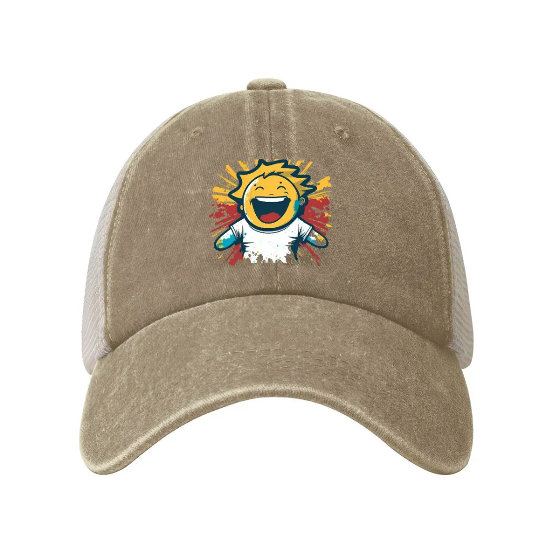 Vintage Washed Denim Mesh Cap Printed in USA