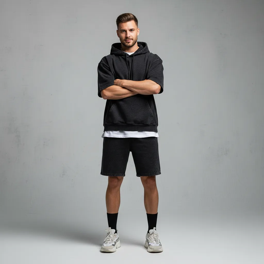Men’s Vintage Wash Drawstring Shorts|350GSM DTF