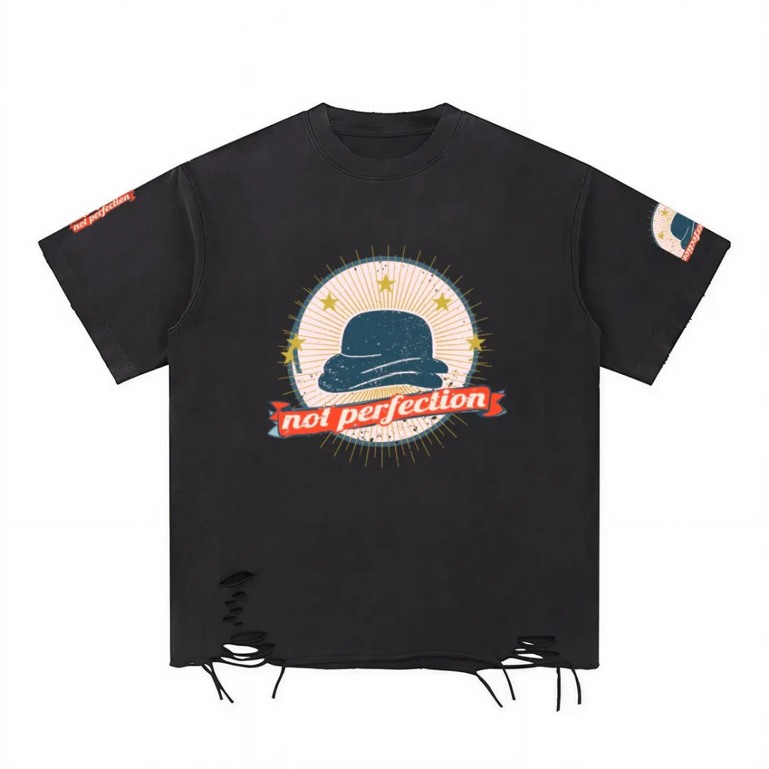 Men’s Distressed Washed Oversized T-Shirt|270GSM DTF