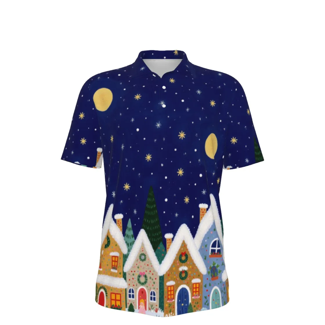 All-Over Print Men's Heavyweight Polyester Polo Shirt|210GSM