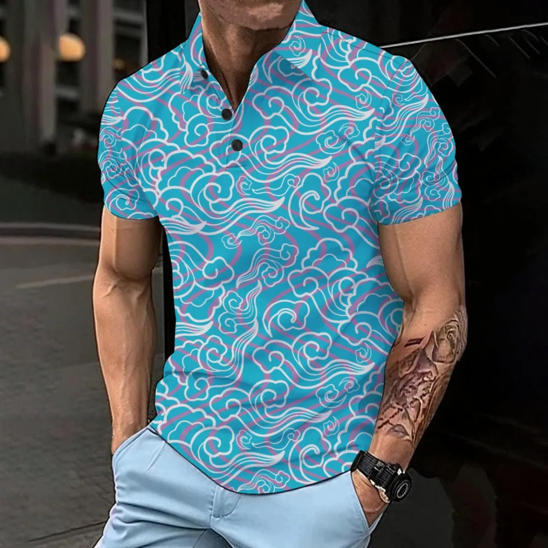 All-Over Print Men’s Basic Polo Shirt