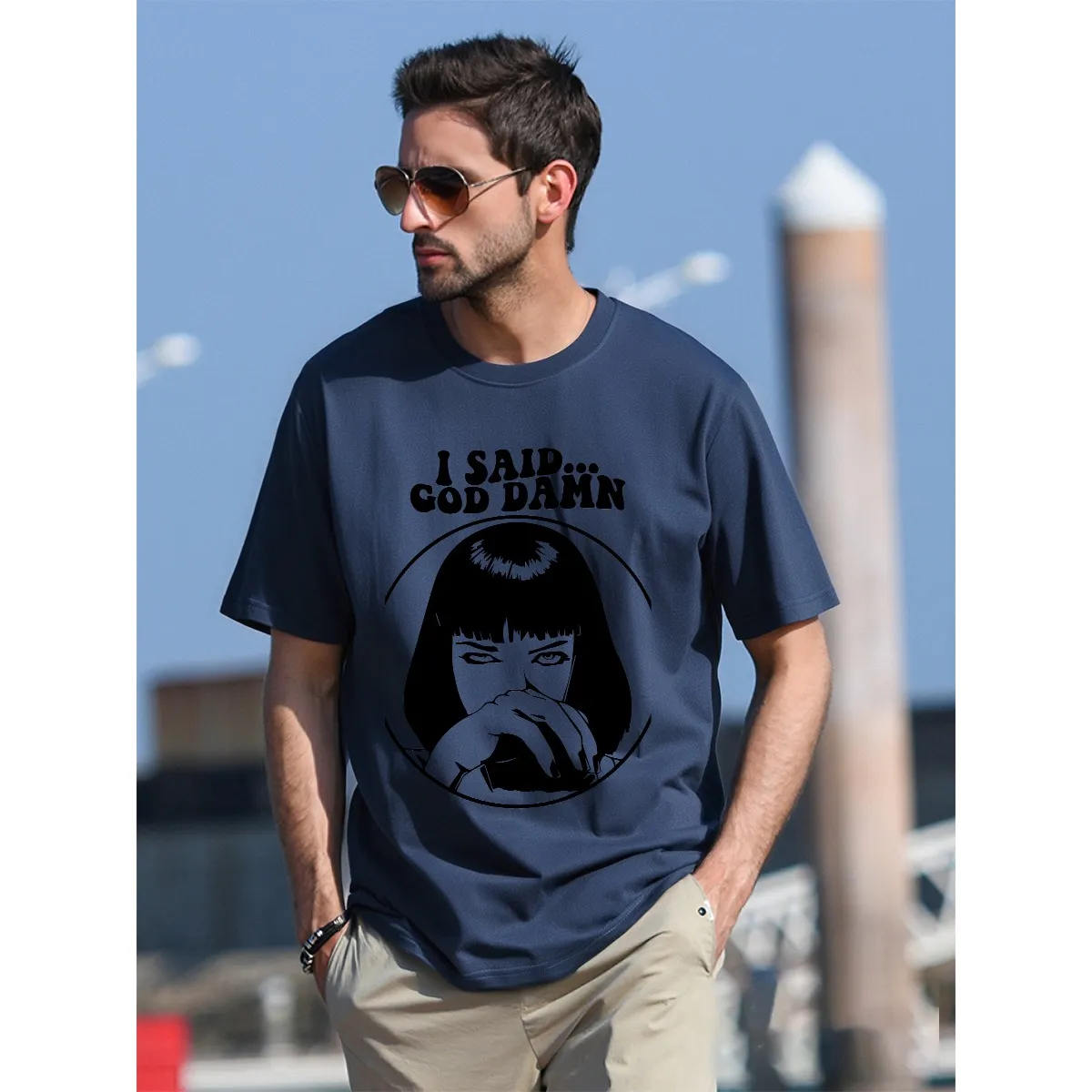 Men's T-Shirt Printed in USA|180GSM Front DTG alternate view