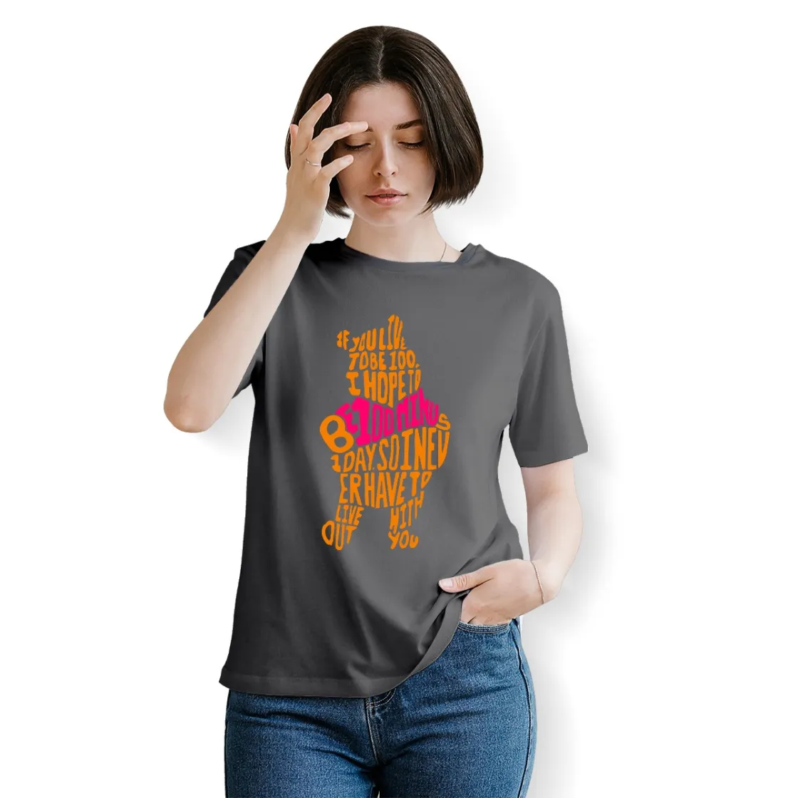 Women's Essential Crew Neck T-Shirt Printed in USA|180GSM Front & Back DTF