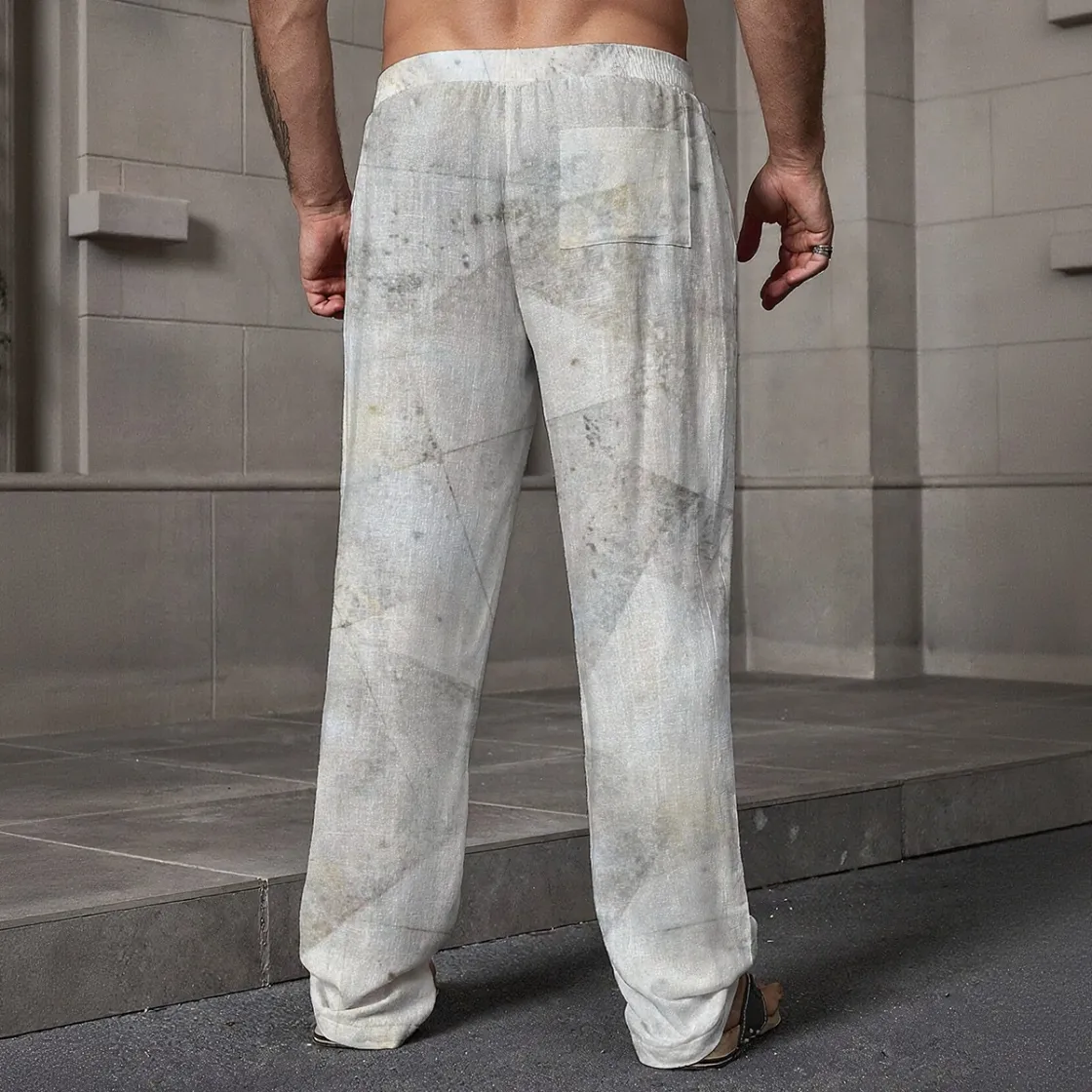 All-Over Print Men's Loose Casual Pants With Pocket