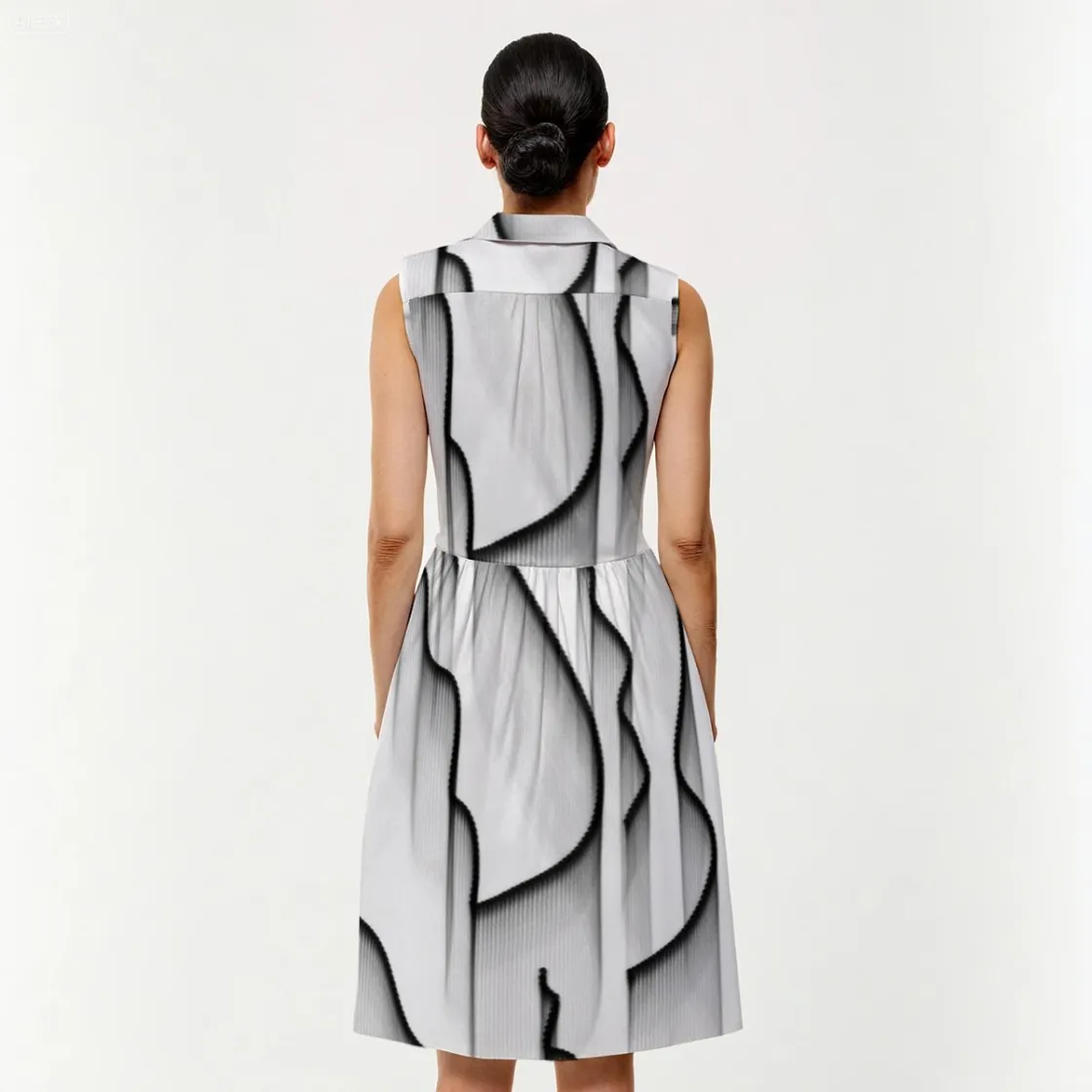 All-Over Print Women's Sleeveless Shirt Dress||140GSM Slub Cotton