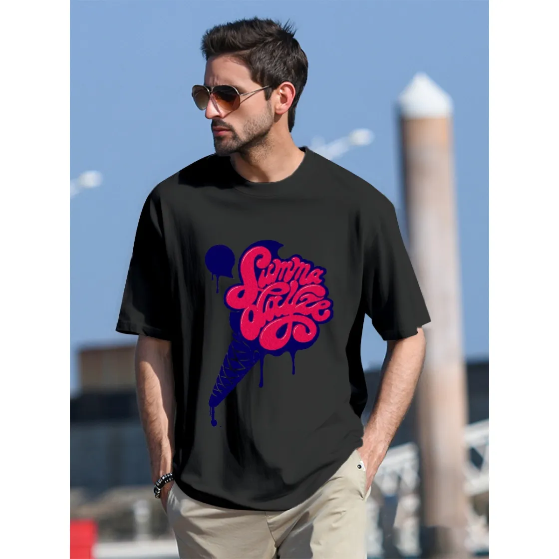 Men's T-Shirt Printed in USA|180GSM Front & Back DTG