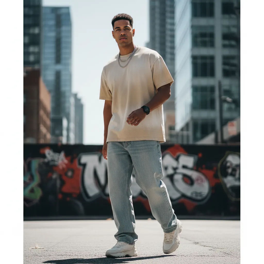 Men’s Distressed Washed Oversized T-Shirt|260GSM DTG