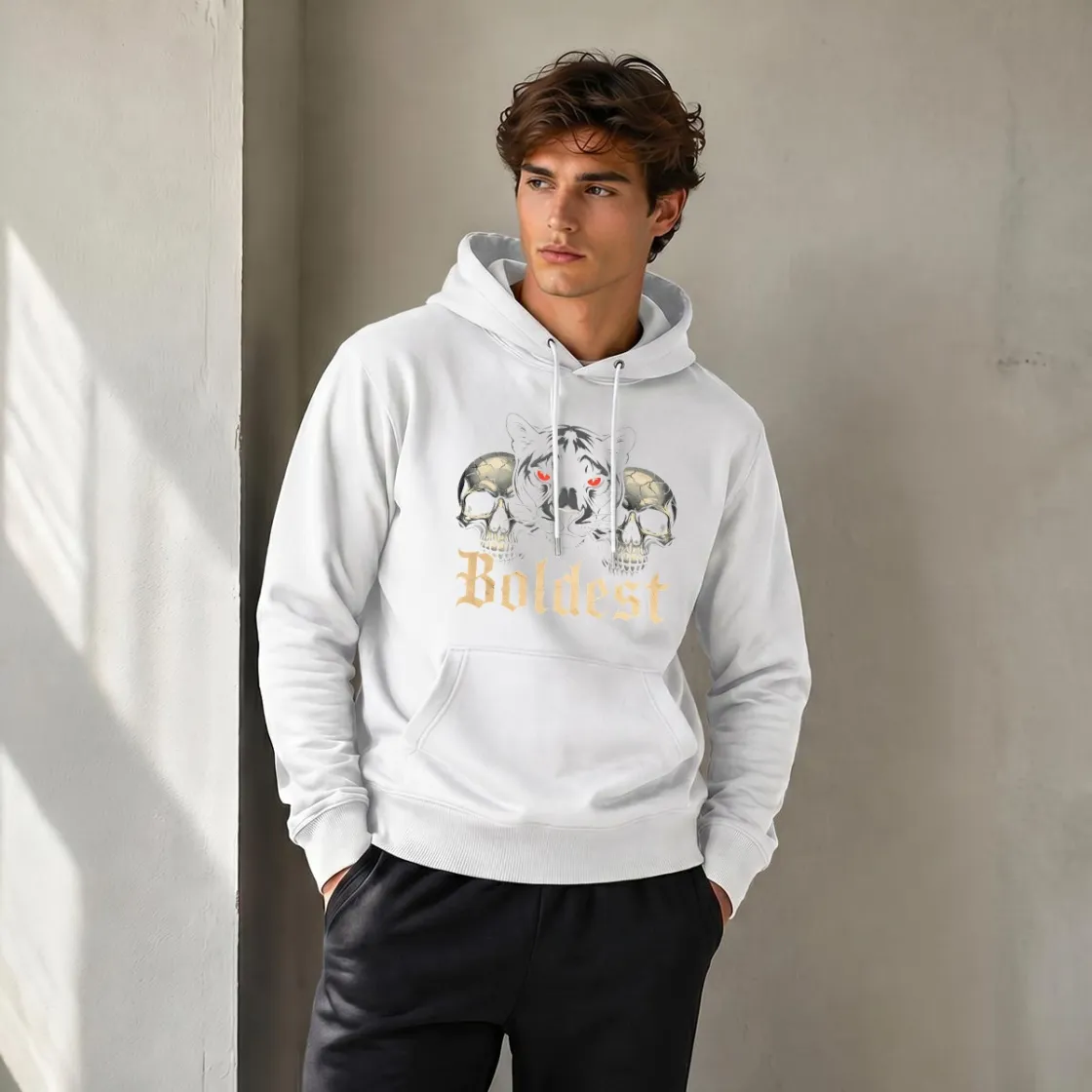 Men's Fleece Hoodie Printed in Canada| 270GSM Front DTF