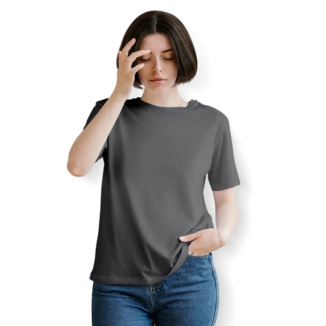 Women's Essential Crew Neck T-Shirt Printed in USA|180GSM Back DTF