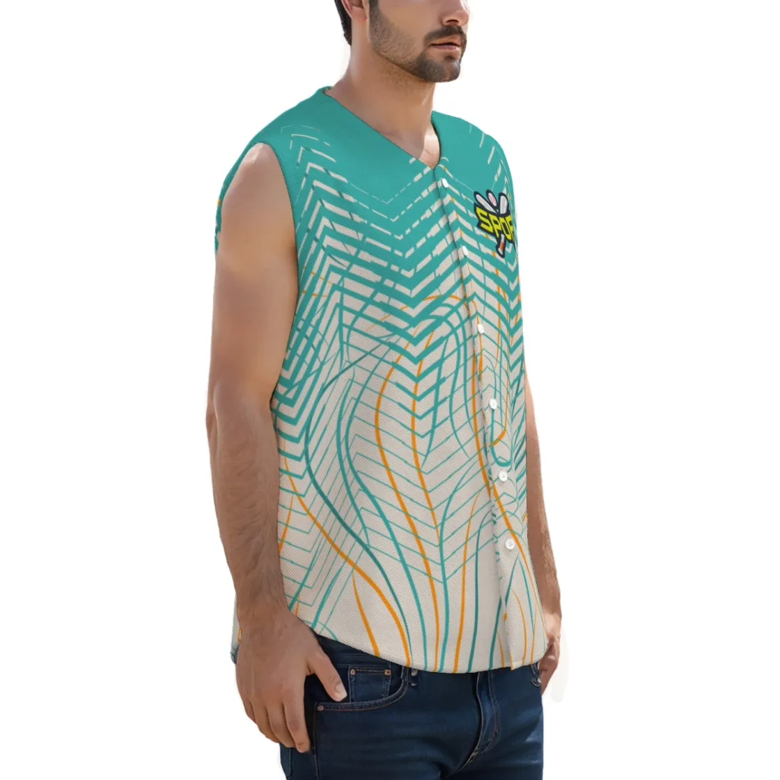 All-Over Print Men's Sleeveless Jerseys