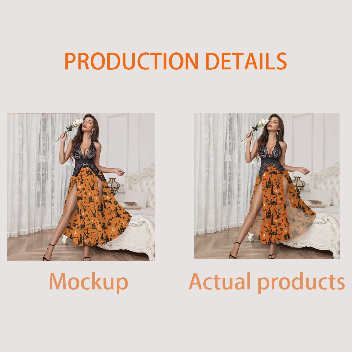 All-Over Print Women’s Elegant Mesh Lace Evening Dress