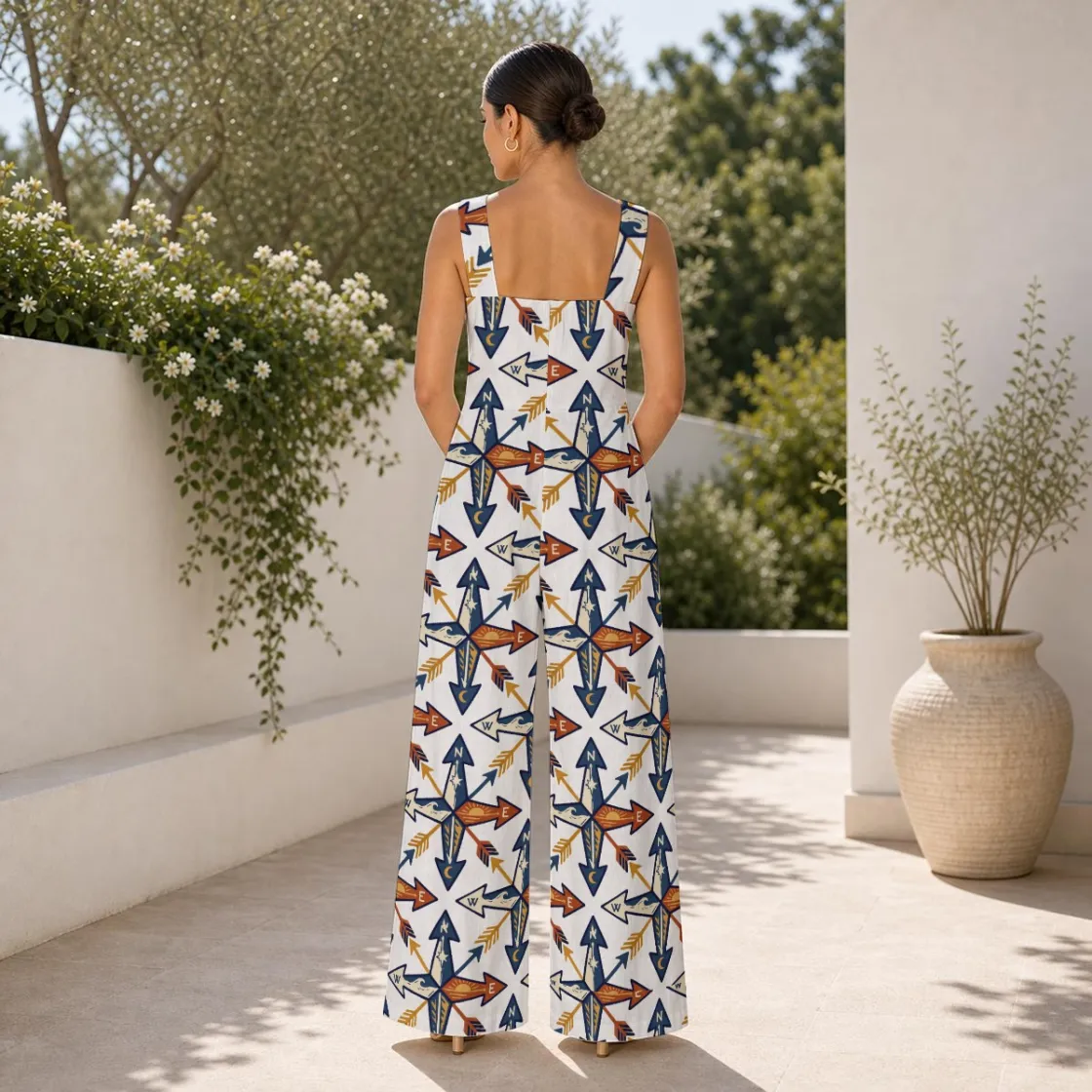 All-Over Print Women's Wide-Leg Jumpsuit