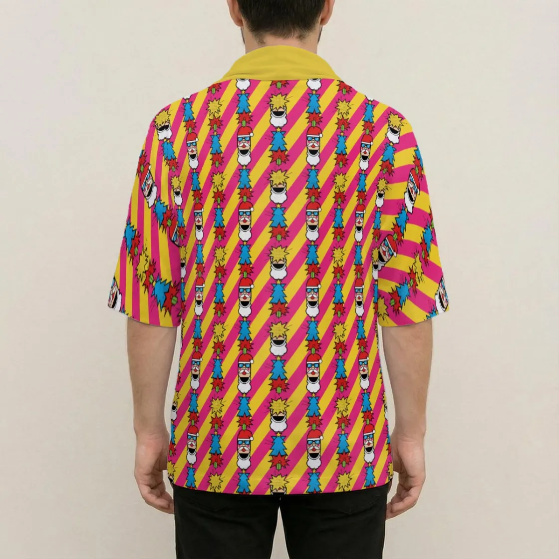 All-Over Print Men’s Draped Neck Shirt|180GSM Cotton