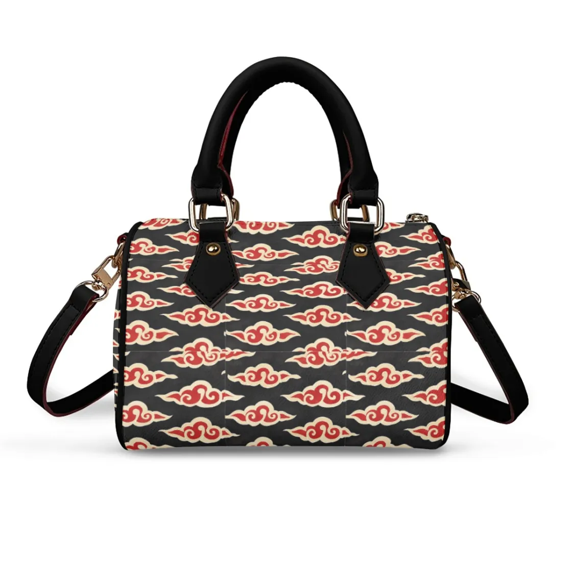 Classic Barrel-Shaped PU Leather Handbag