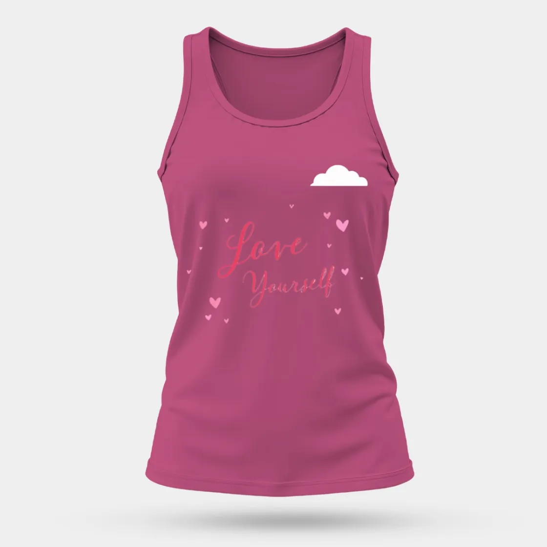 Women's Comfortable and Breathable Sports Tank Top Printed in USA|180GSM Front DTF