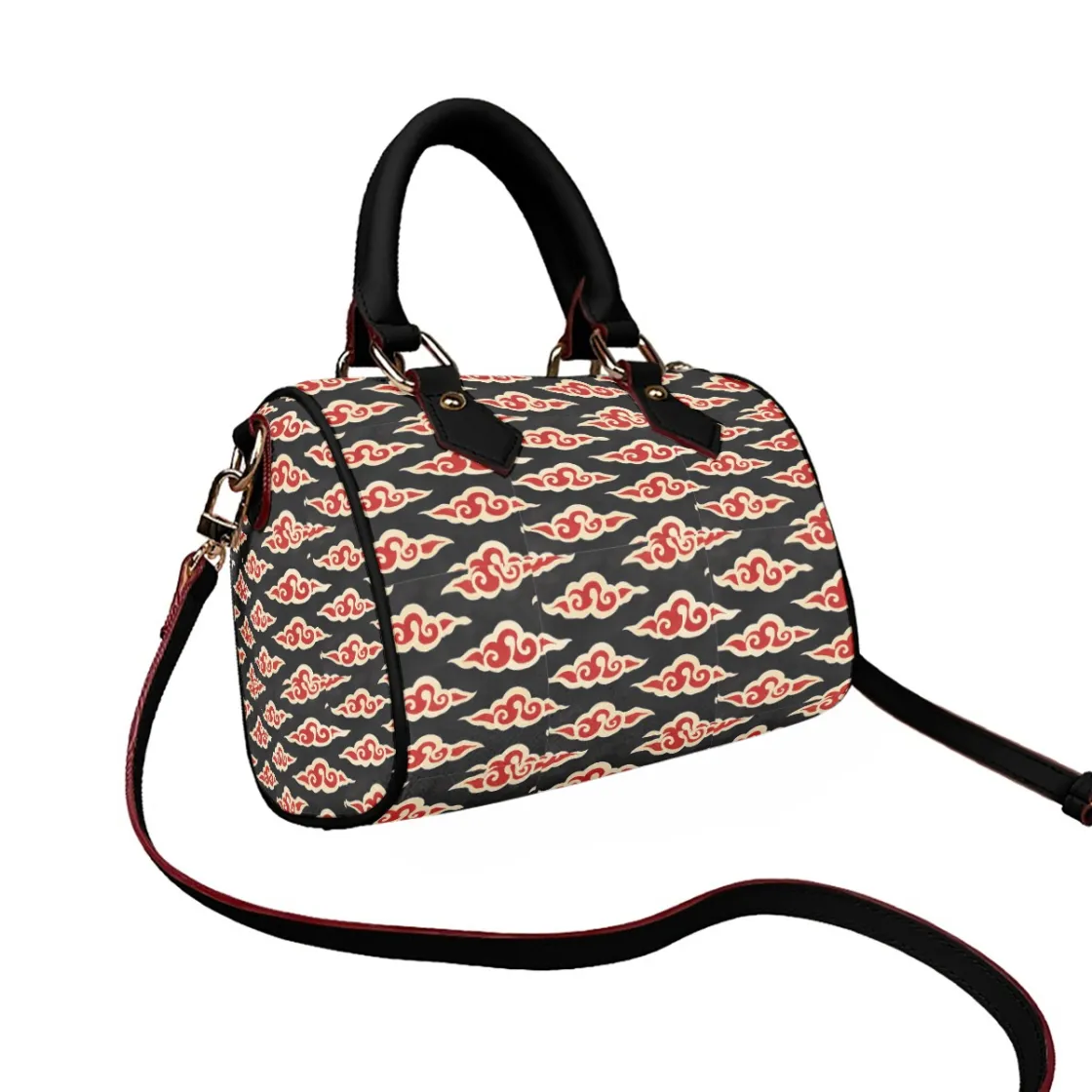 Classic Barrel-Shaped PU Leather Handbag